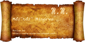 Máté Minerva névjegykártya